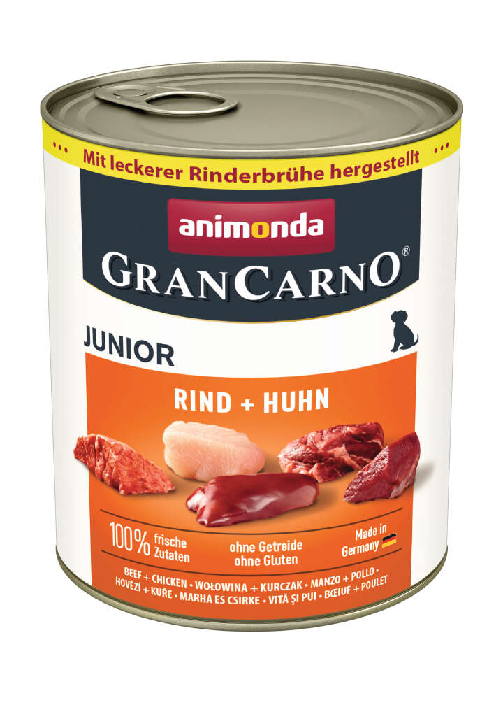 animonda Hunde-Nassfutter GranCarno Junior Rind + Huhn